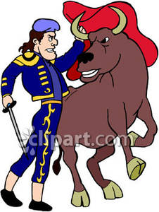 Cartoon Spanish Bullfighter
