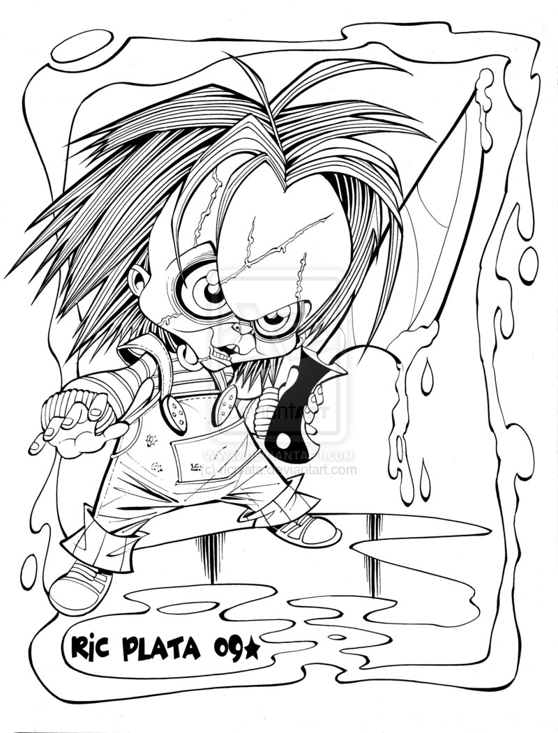 Chucky Doll Coloring Pages   Kids Coloring Pages   Printable Free    
