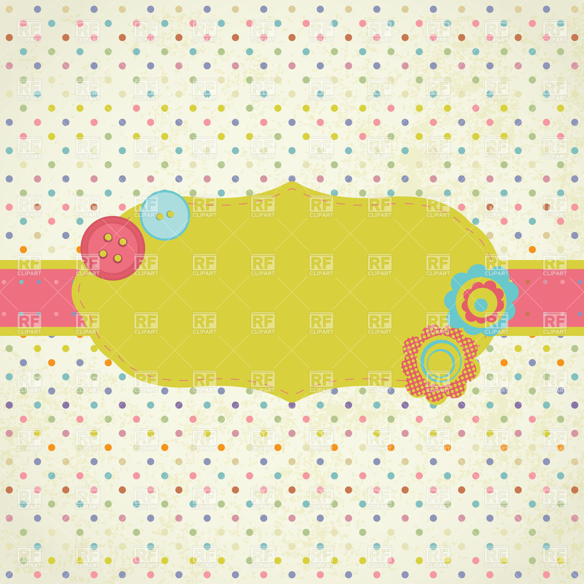 Frame On Polka Dot Background Download Royalty Free Vector Clipart