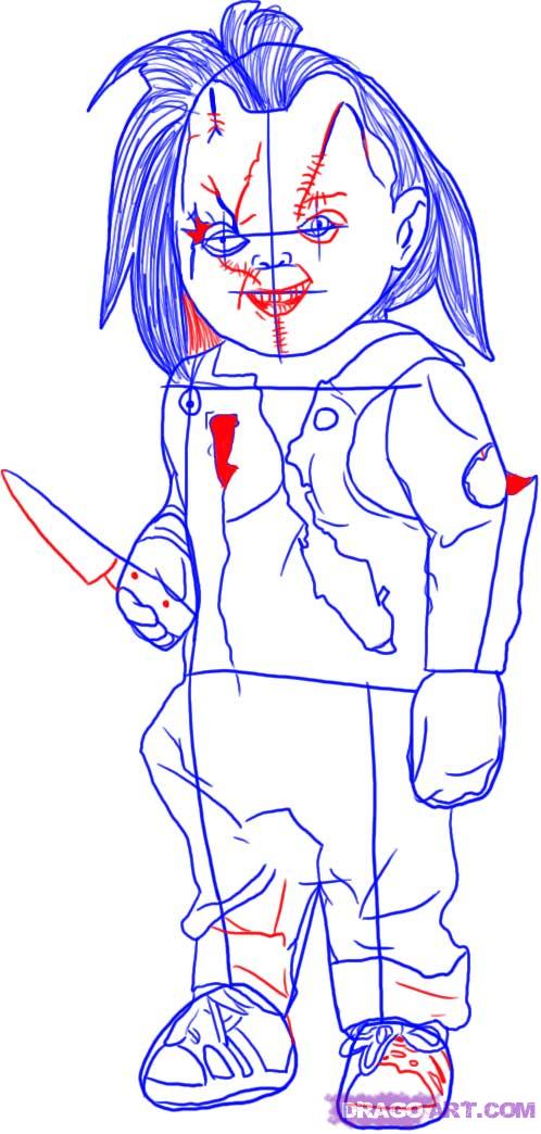 How To Draw Chucky From Childs Play Step By Step Halloween Seasonal    