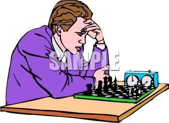 Man Competing At The Game Of Chess   Royalty Free Clipart Image