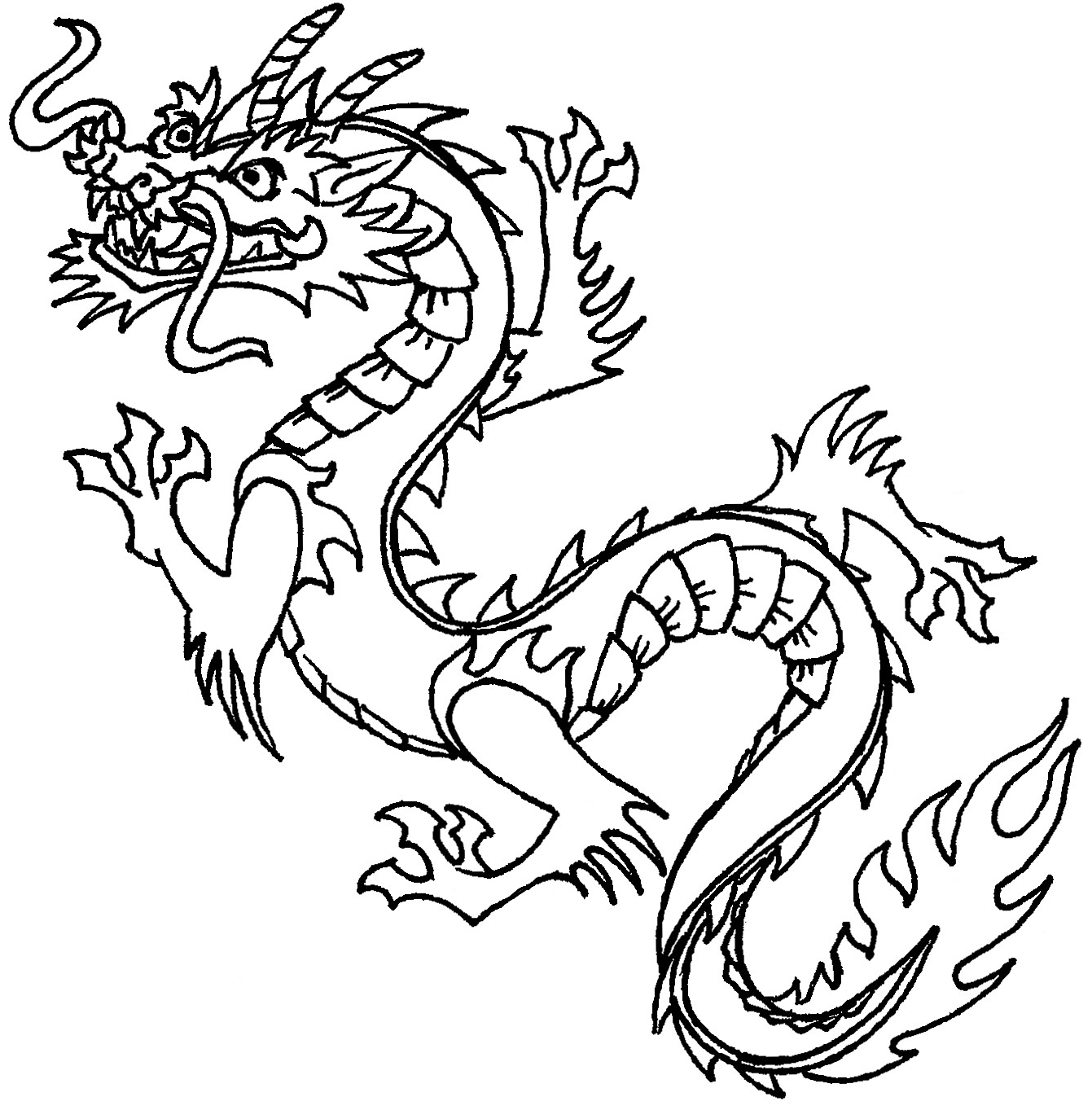 Easy Dragon Drawings Black And White Free Cliparts That You Can