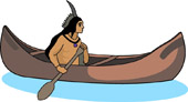 Indian And Canoe Clipart