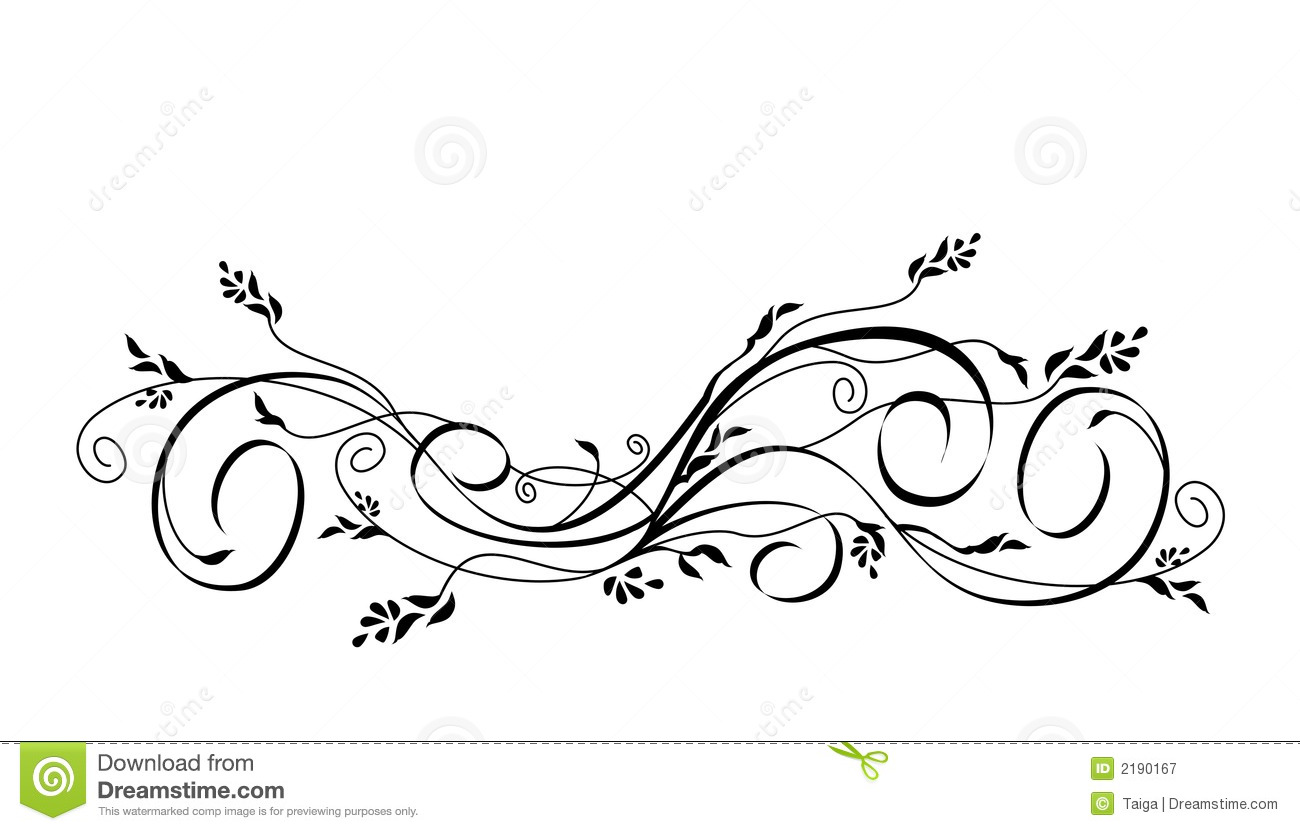 Vector Floral Scroll Ornament Royalty Free Stock Photography   Image