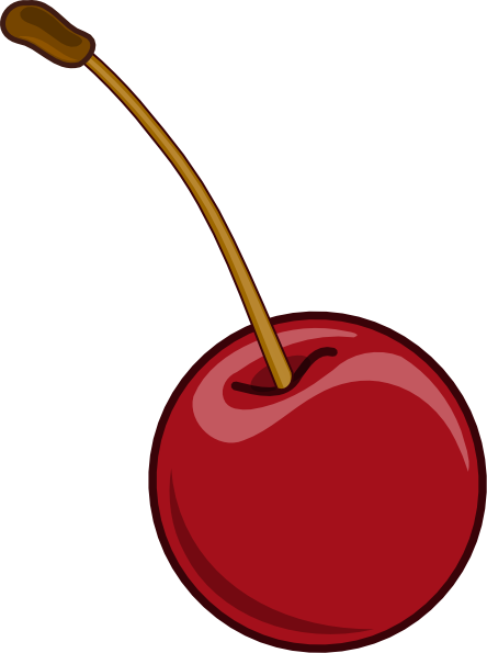 Cherry With Stem Clip Art At Clker Com   Vector Clip Art Online