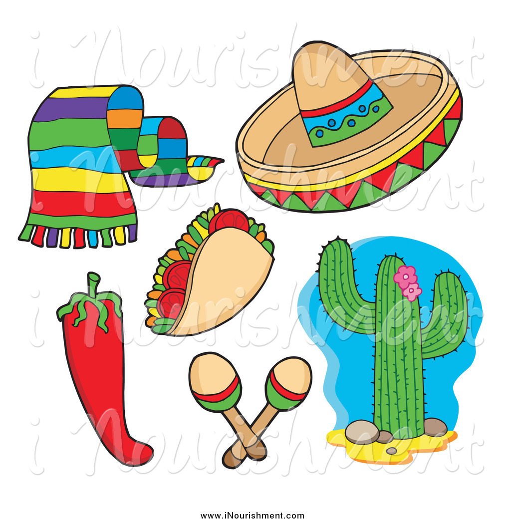 Maracas And Sombrero Clipart Clipart Of A Mexican Scarf
