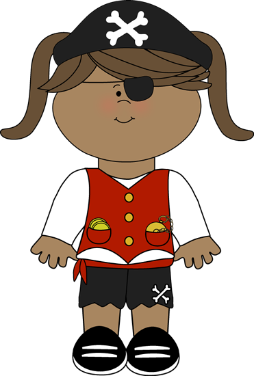 Pirate Girl Clip Art Image   Pirate Girl In Red And Black Pirate