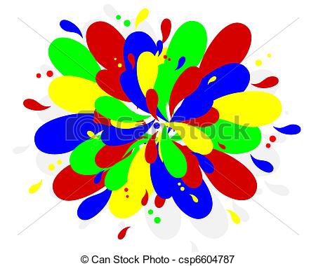 Vectors Illustration Of Color Splash   Primary Colors Abstract