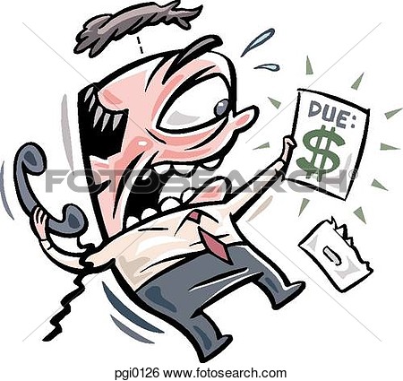 Stock Illustration   Man Scared Of His Expensive Bill  Fotosearch