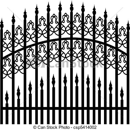 Vector Illustration Of Iron Fence Csp5414002   Search Clipart