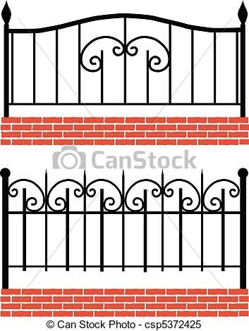 Vector   Various Wrought Iron Fence   Stock Illustration Royalty Free