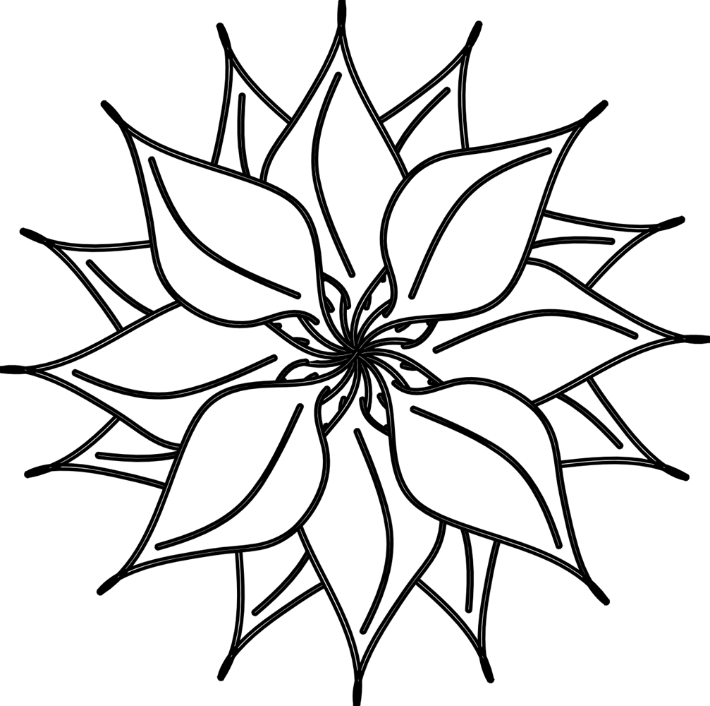 Black And White Flower Line Clip Art Pictures Black And White Flower