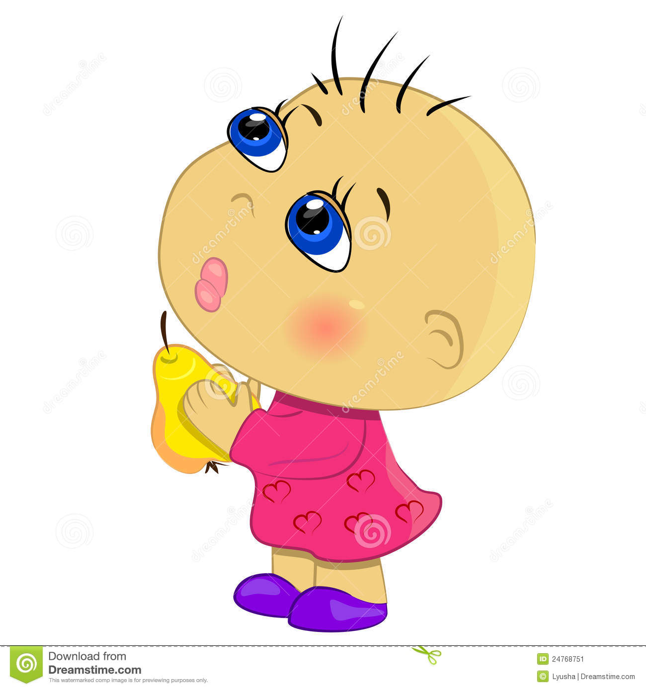 Child Eating Fruit Clipart Baby Girl Eating Fruits