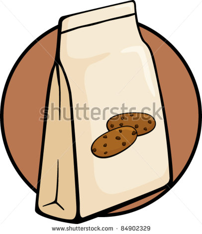 Chocolate Chip Cookies Bag Stock Vector Illustration 84902329