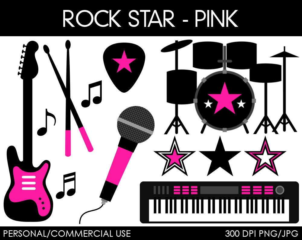 Girl Rock Star Clipart Digital Clip Art Graphics By Mareetruelove