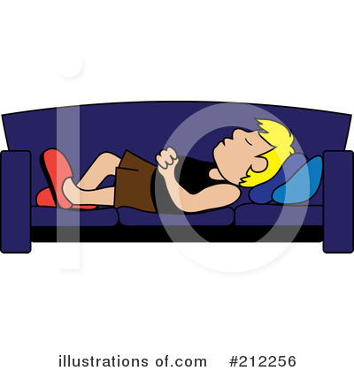 Rf  Sleeping On A Couch Clipart Illustration  212256 By Pams Clipart