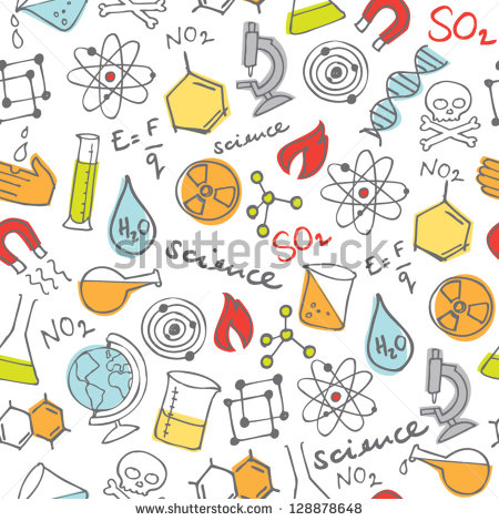 Science Doodles Seamless Background   Stock Vector