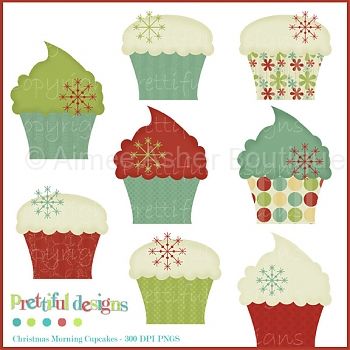 Christmas Morning Cupcakes Cu    Clipart And Graphics    Aimee Asher