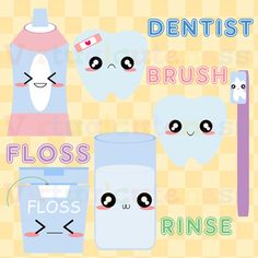 Clipart Dental Toothbrush Teeth Cavity Digital Stickers Dental Clipart
