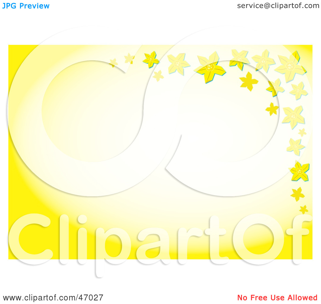 Clipart Illustration Of A Yellow Star Or Daffodil Border With White