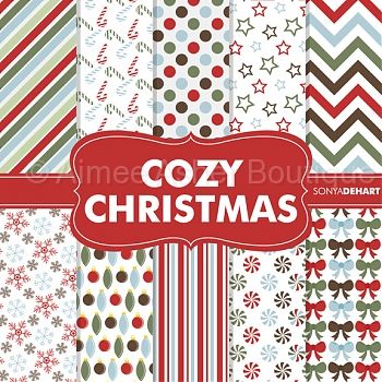 Cozy Christmas Paper Pack    Paper Packs    Clipart And Graphics