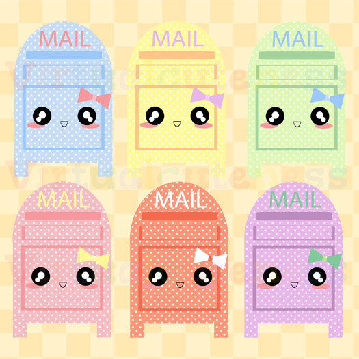 Kawaii Mail Box Clipart   Pastel Polka Dot Clip Art Cute Planner