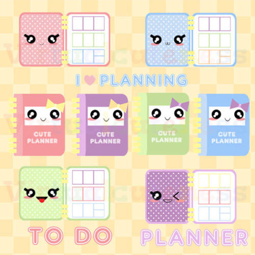 Kawaii Planner Clipart   Cute Planner Time Printable Stickers To Do