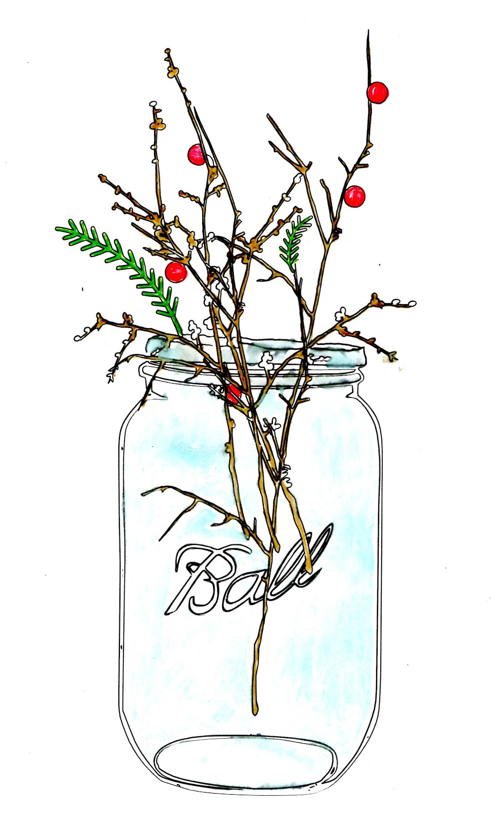 Twiggstudios  Christmas Mason Jar Clip Art