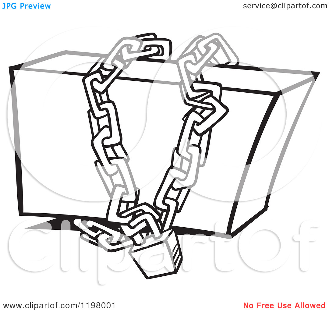     Box Locked Up In Chains   Royalty Free Vector Clipart By Ron Leishman