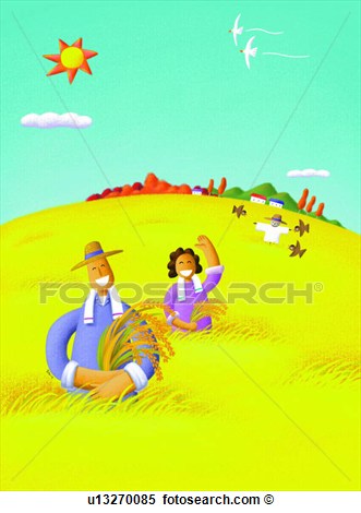 Field Scarecrow Harvest Autumn Human  Fotosearch   Search Clipart