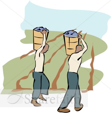 Two Field Workers Clipart   Harvest Day Clipart