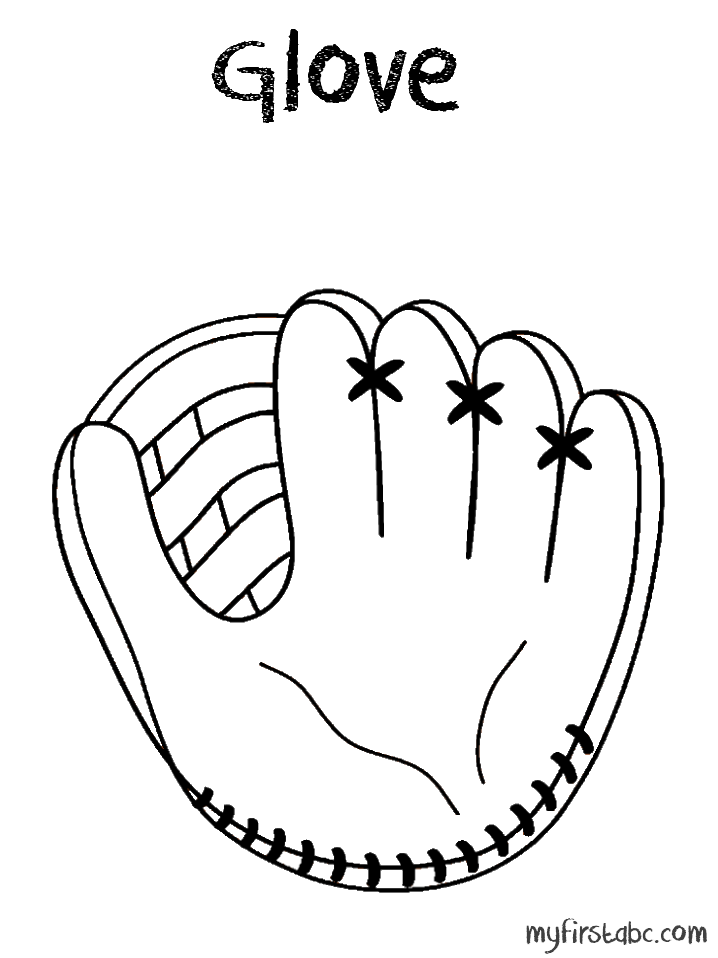 Baseball Glove   Baseball Glove Coloring Page
