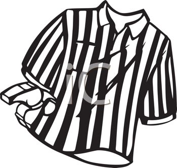 Black And White Striped Referee Shirt And Whistle Clipart Image Jpg