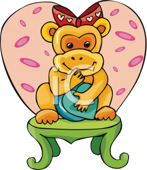 Clipart Net Clipart Picture Of An Adorable Girl Monkey With A Bow On