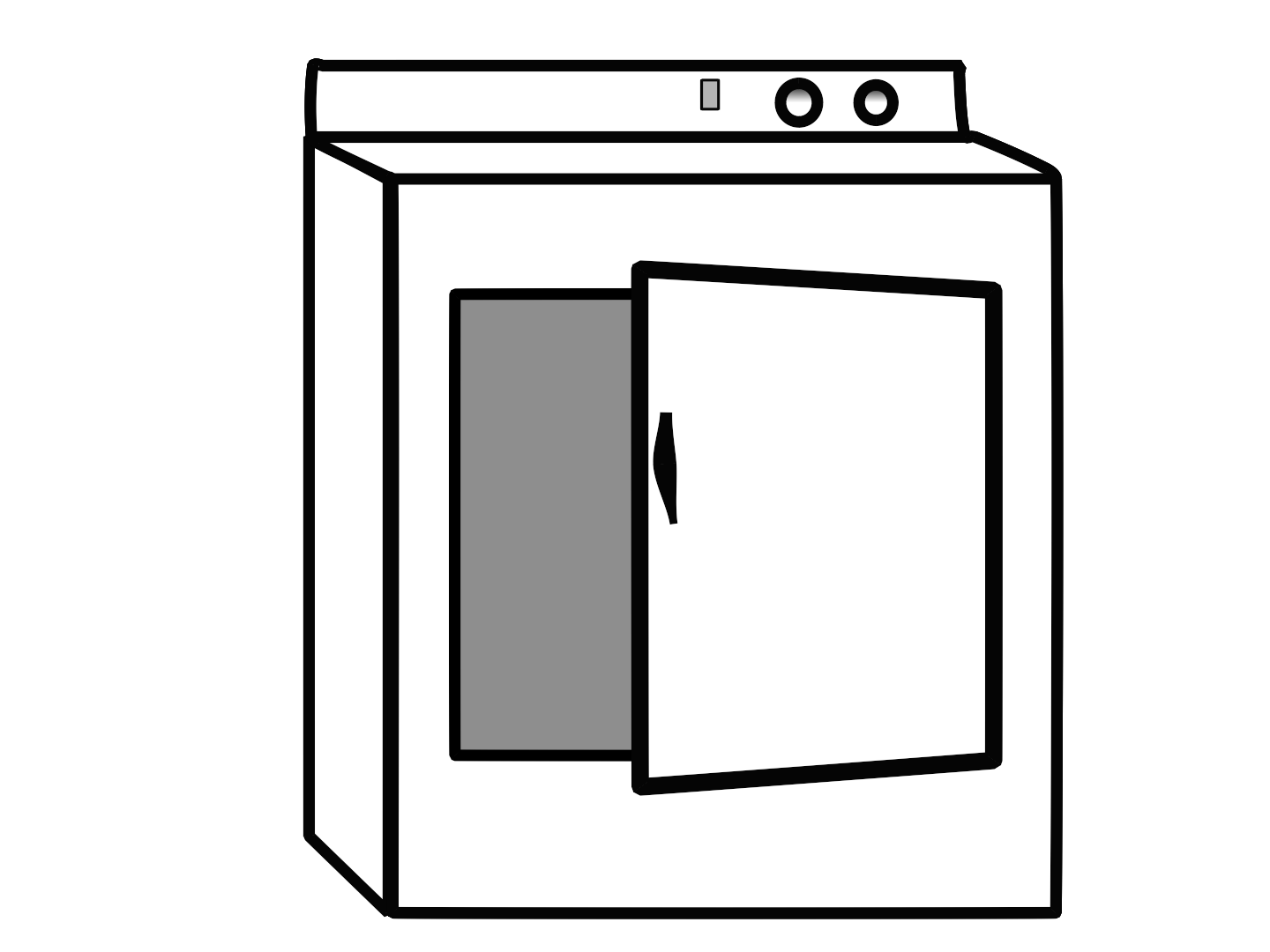 Clothes Dryer Clipart Dryer Door Is One Quarter Open