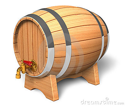 Wooden Barrel With Valve Royalty Free Stock Photography   Image