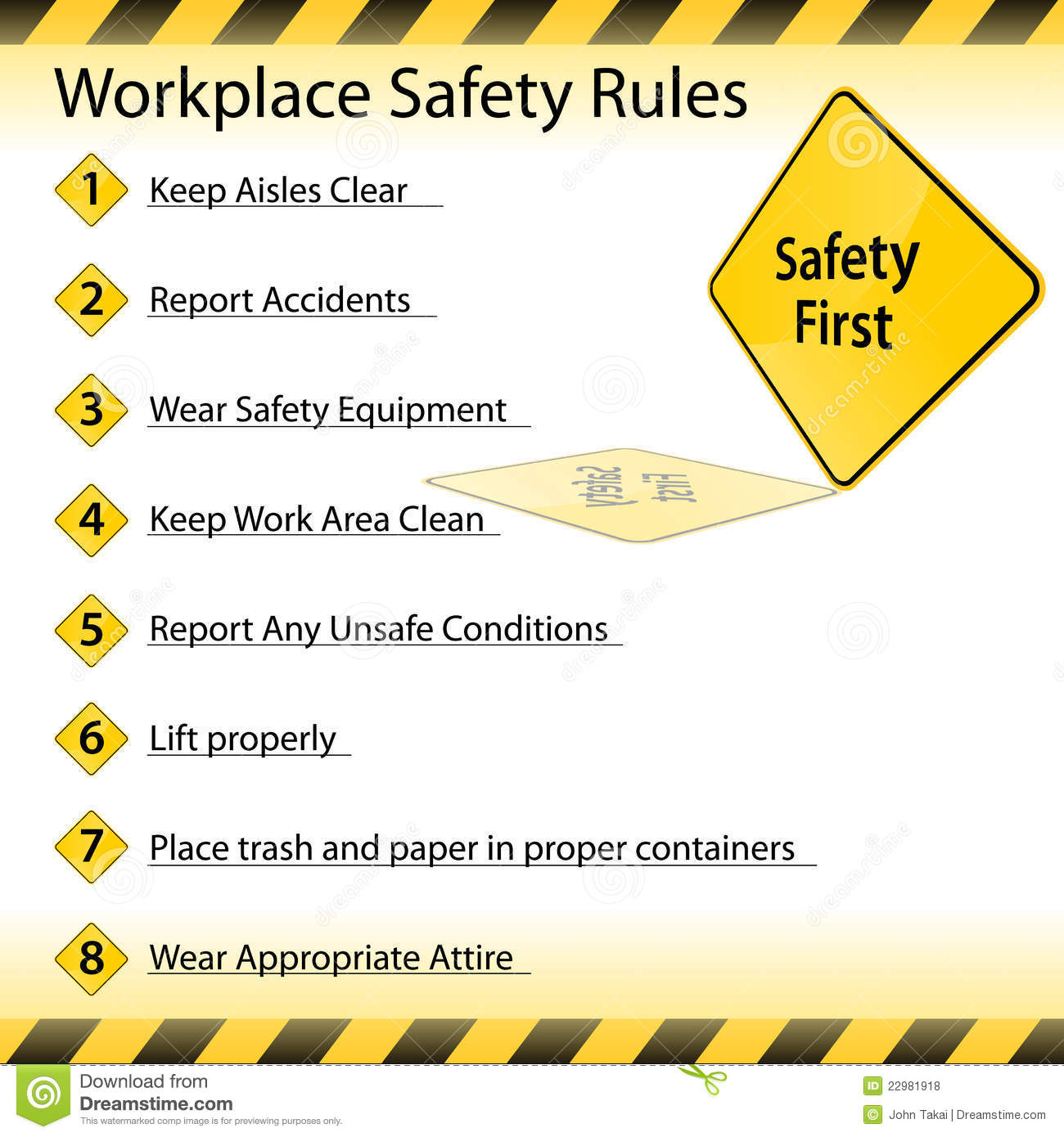 Workplace Safety Rules Royalty Free Stock Photos   Image  22981918