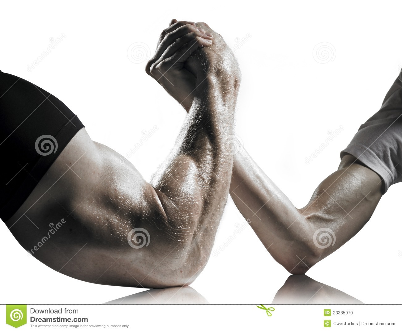 Strong And Weak Men Arm Wrestling Stock Photo   Image  23385970