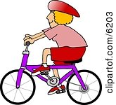 Wearing A Helmet And Riding A Bicycle Clipart Picture By Dennis Cox