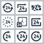 24 Hours Symbols Vector Vector 24 Hours Symbols 24 Hours Sign Sun And    