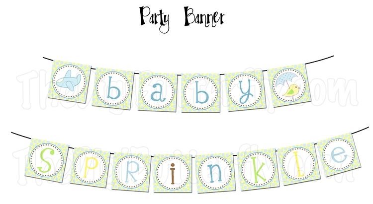 Airplane Baby Boy   Baby Sprinkle Banner