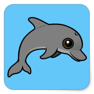 Bottlenose Dolphin Jumping Common Bottlenose Dolphin Square Sticker
