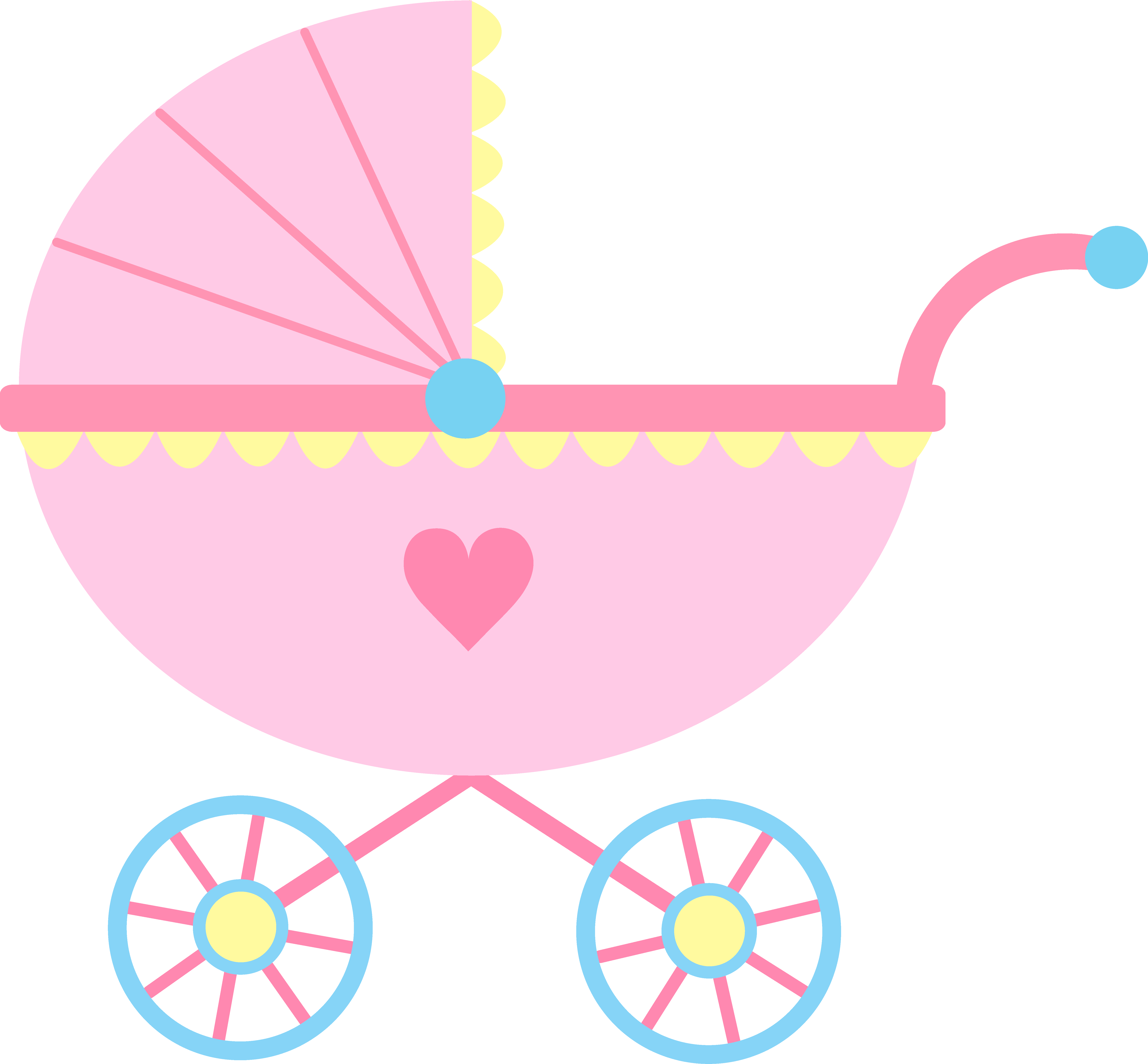 Cute Pink Baby Carriage Free Clip Art   Black Background And Some Ppt
