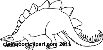 Dinosaurs   Stegosaurus Dinosaur 1111 Bw Outline   Classroom Clipart