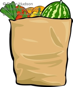 Grocery Bag Full Of Fresh Produce   Royalty Free Clipart Image