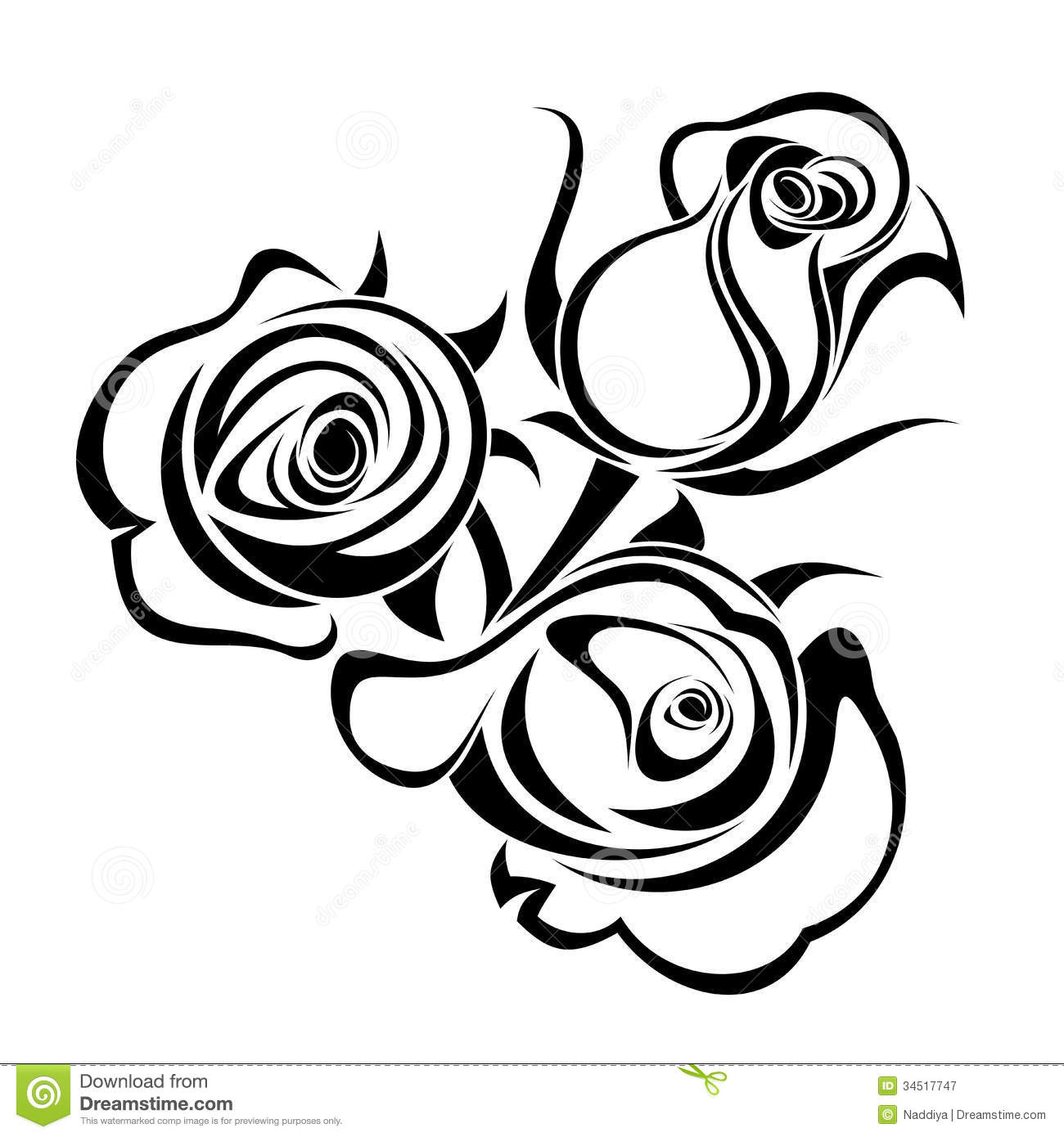 Rose Bouquet Clip Art Black And White Rose Buds Black Silhouettes