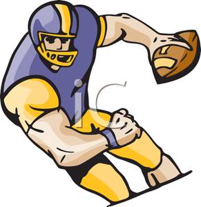 An Athlete Playing Football   Royalty Free Clipart Picture
