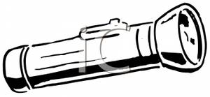 Clipart Image  A Black And White Flashlight