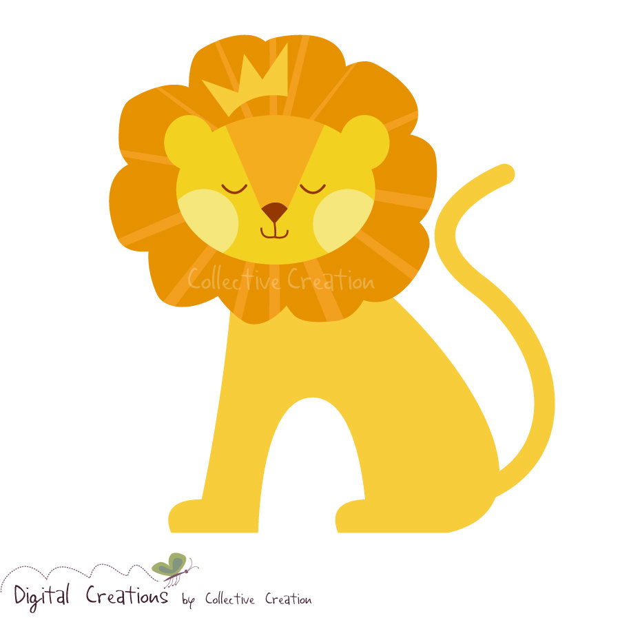 King Of The Jungle Cute Lion Digital By Collectivecreation