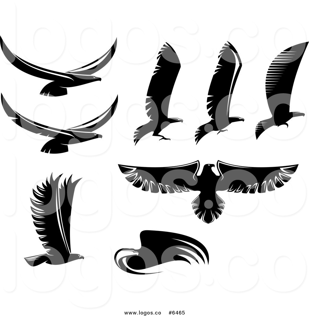 Royalty Free Clip Art Vector Logos Of Silhouetted Black Eagles By